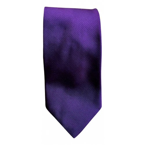 Pre-owned Aquascutum Silk Tie In Purple