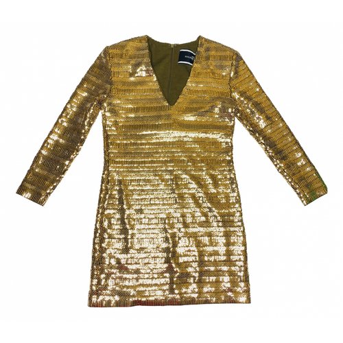Pre-owned By Malene Birger Glitter Mini Dress In Gold | ModeSens