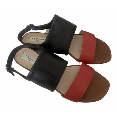 Pre-owned Lk Bennett Leather Sandals In Red