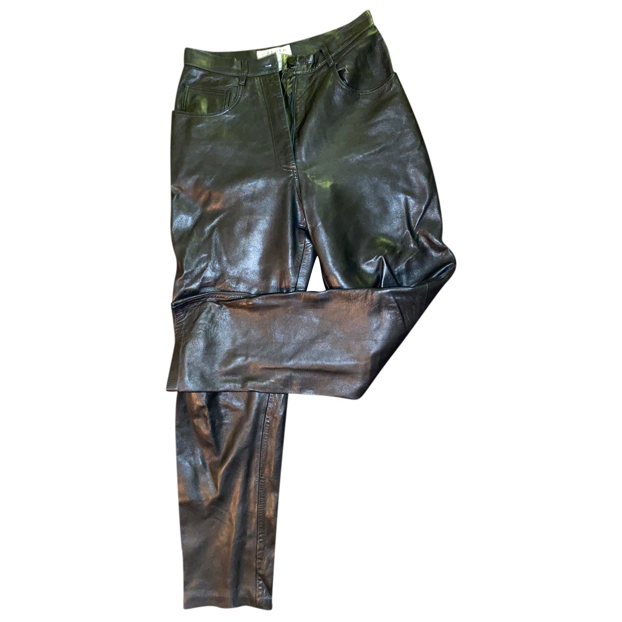 Pre-owned Jaeger Leather Straight Pants 