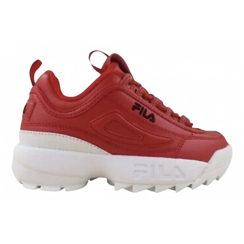 Pre-owned Fila Leather Trainers In Red