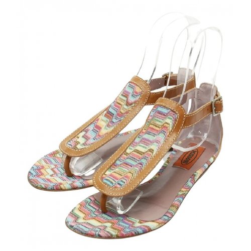 Pre-owned Missoni Leather Sandal In Brown