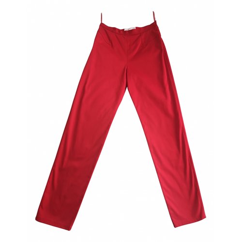 Pre-owned Mugler Trousers In Red