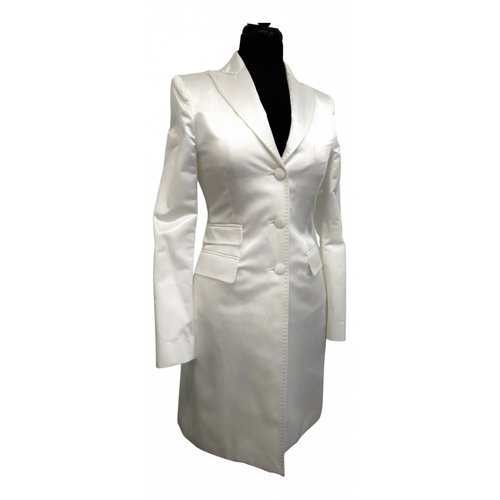 Pre-owned Daniele Alessandrini Silk Jacket In White