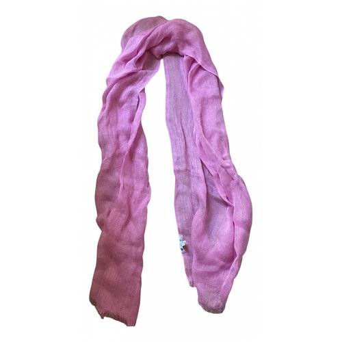 Pre-owned Loro Piana Linen Scarf In Pink