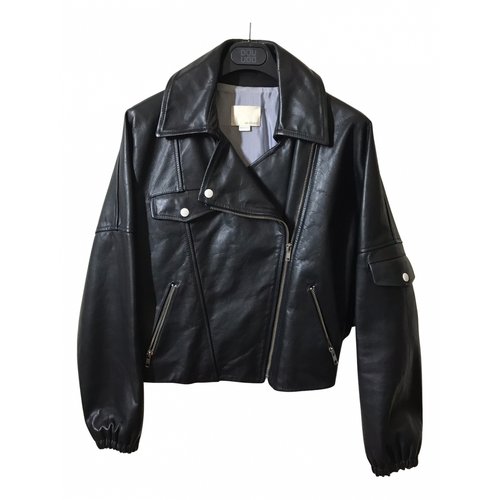 Pre-owned Band Of Outsiders Leather Jacket In Black