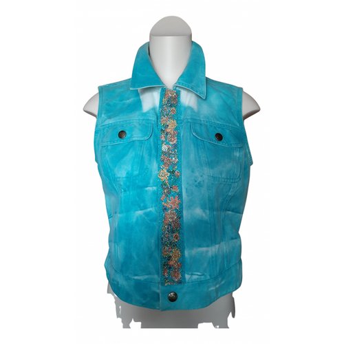 Pre-owned Just Cavalli Top In Blue