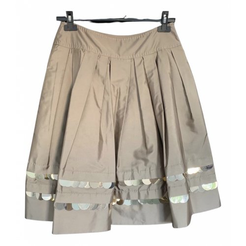 Pre-owned Moschino Silk Mid-length Skirt In Beige