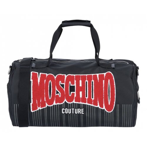 Pre-owned Moschino Cloth Travel Bag In Black