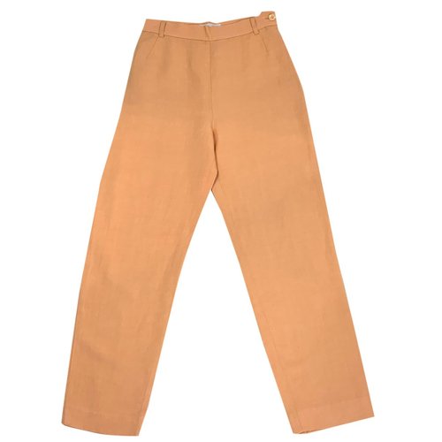 Pre-owned Byblos Linen Trousers In Orange