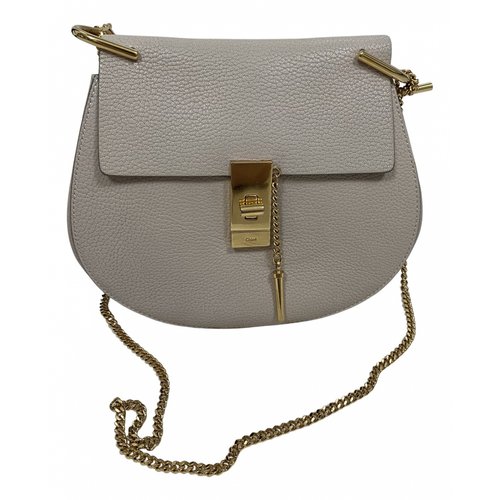 Pre-owned Chloé Drew Leather Crossbody Bag In Beige