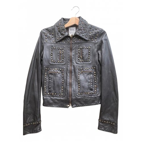 Pre-owned Moschino Cheap And Chic Leather Biker Jacket In Black