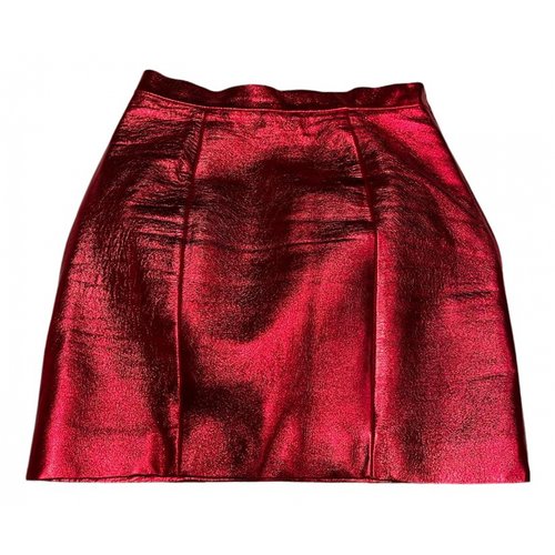 Pre-owned Saint Laurent Leather Skirt In Red