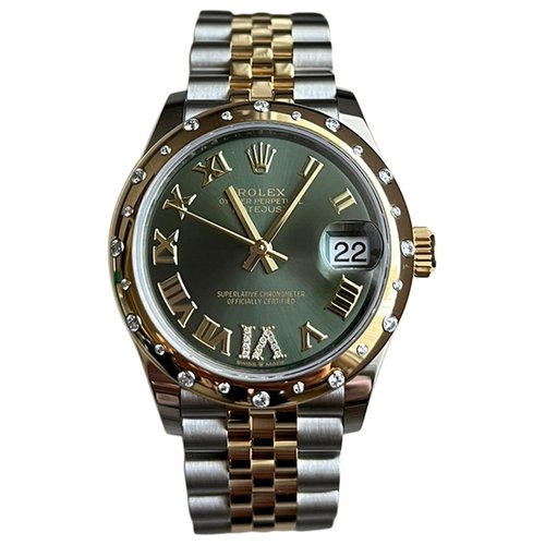 Pre-owned Rolex Datejust 31mm Watch In Green