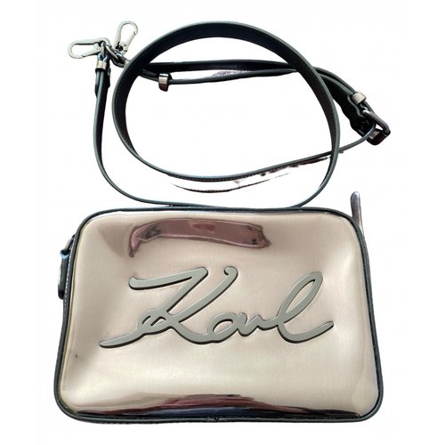 Pre-owned Karl Lagerfeld Leather Handbag In Gold