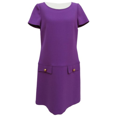 Pre-owned Prada Wool Mid-length Dress In Purple
