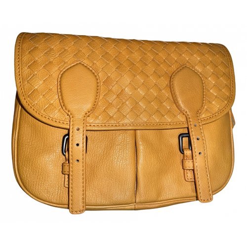 Pre-owned Bottega Veneta Leather Crossbody Bag In Yellow