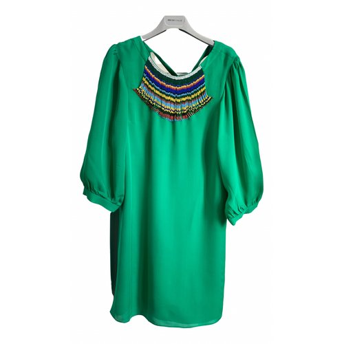 Pre-owned Tibi Silk Mid-length Dress In Green