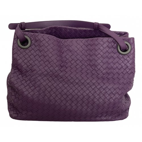 Pre-owned Bottega Veneta Garda Leather Handbag In Purple