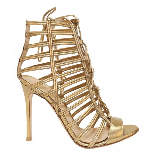 Pre-owned Gianvito Rossi Leather Sandals In Metallic