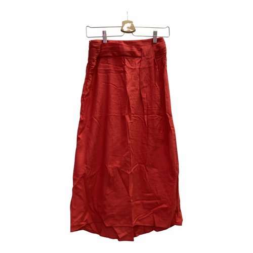 Pre-owned Vince Linen Mid-length Skirt In Red