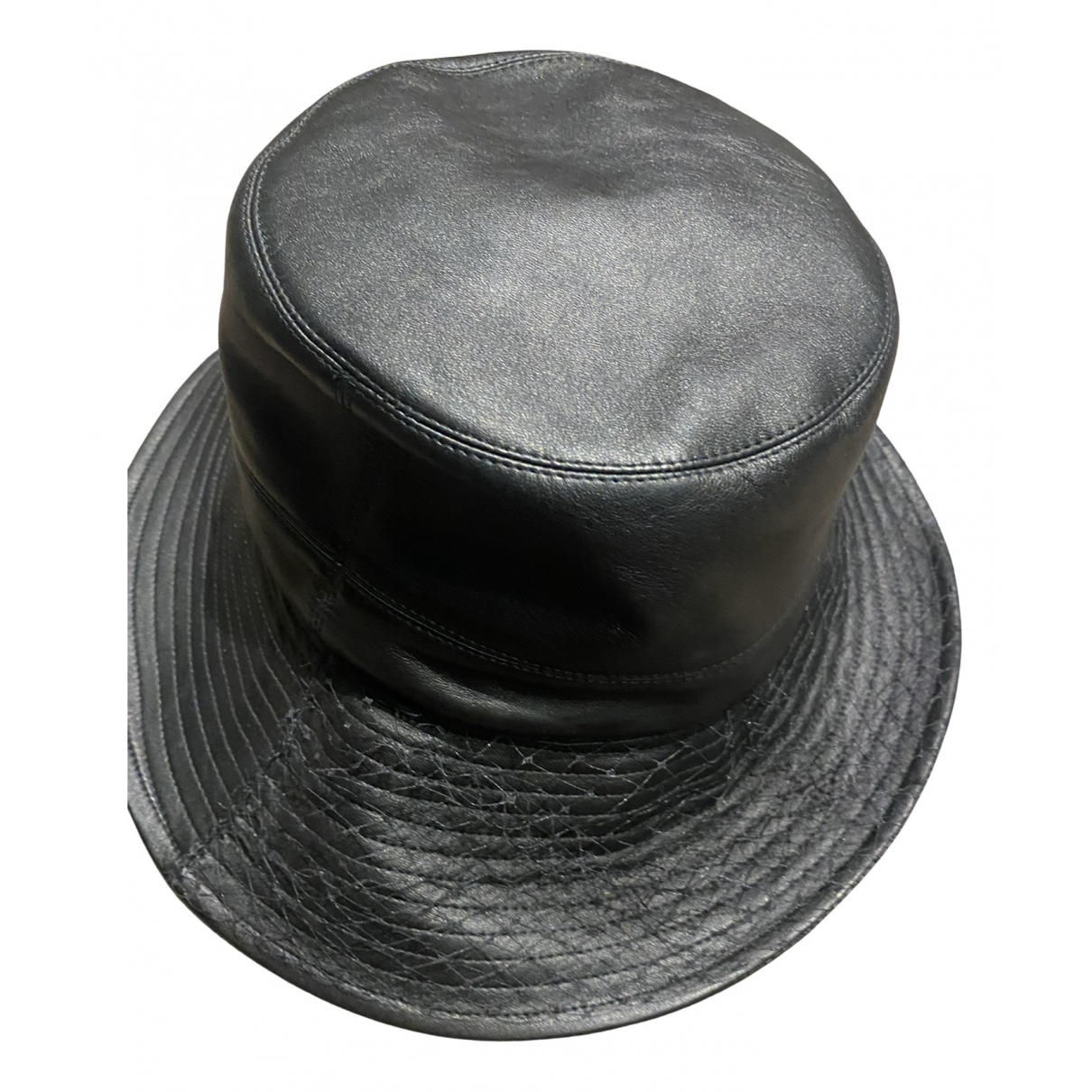 Pre-owned Dior Leather Hat In Black 