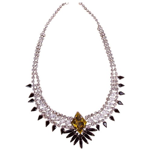 Pre-owned Dannijo Crystal Necklace In Silver