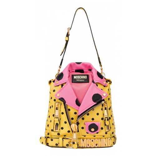 Pre-owned Moschino Leather Backpack In Yellow