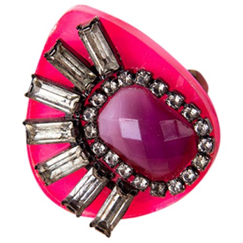 Pre-owned Erickson Beamon Ring In Pink