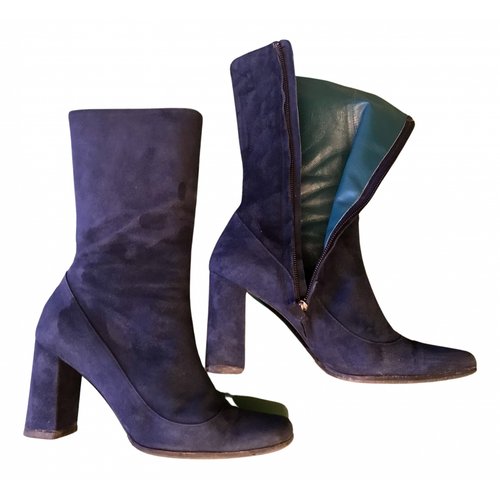 Pre-owned Pollini Ankle Boots In Blue