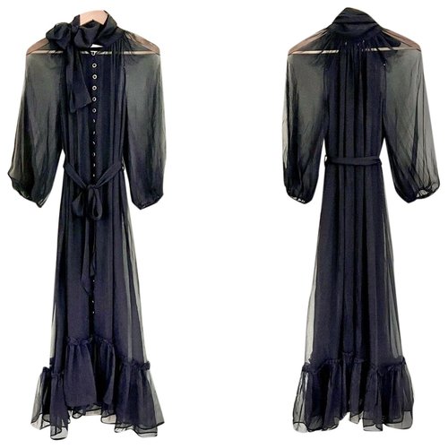 Pre-owned Zimmermann Silk Mid-length Dress In Black