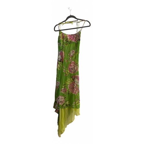 Pre-owned D&g Silk Maxi Dress In Green