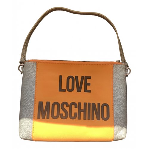 Pre-owned Moschino Biker Leather Handbag In Orange