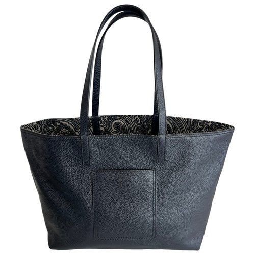 Pre-owned Etro Leather Tote In Navy