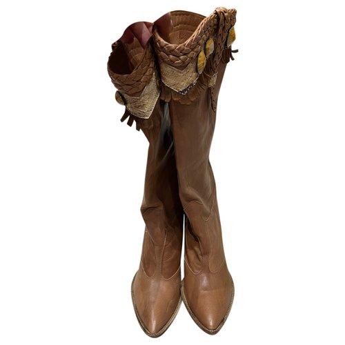 Pre-owned Giancarlo Paoli Leather Boots In Brown