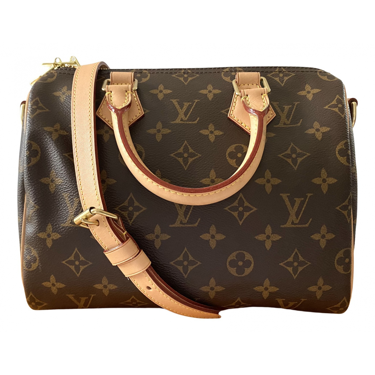 Pre-owned Louis Vuitton Speedy Bandouliã¨re Cloth Handbag In Brown |  ModeSens