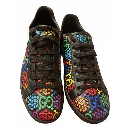 Pre-owned Gucci Ace Leather Trainers In Multicolour