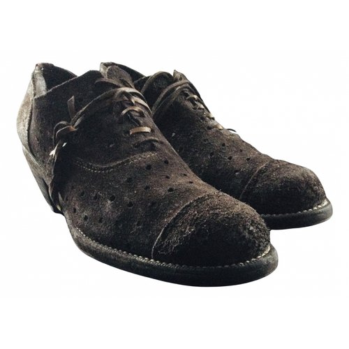 Pre-owned Guidi Lace Ups In Brown