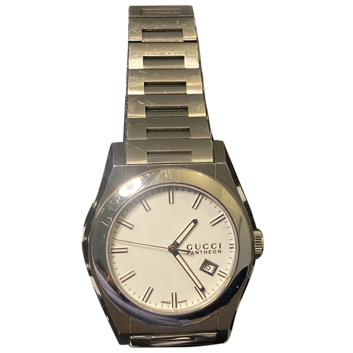 Gucci Panthéon Watch In Silver | ModeSens
