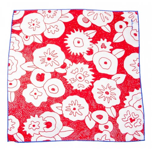 Pre-owned Kiton Silk Scarf & Pocket Square In Red