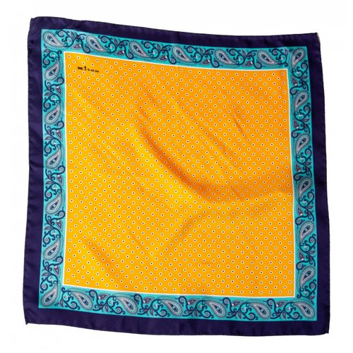 Pre-owned Kiton Silk Scarf & Pocket Square In Yellow