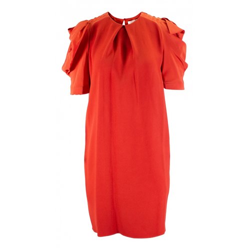 Pre-owned Chloé Silk Mini Dress In Orange