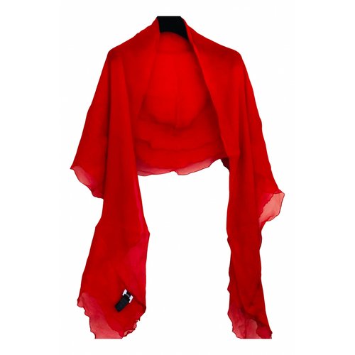 Pre-owned Armani Collezioni Silk Stole In Red
