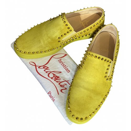 Pre-owned Christian Louboutin Pik Boat Low Trainers In Yellow