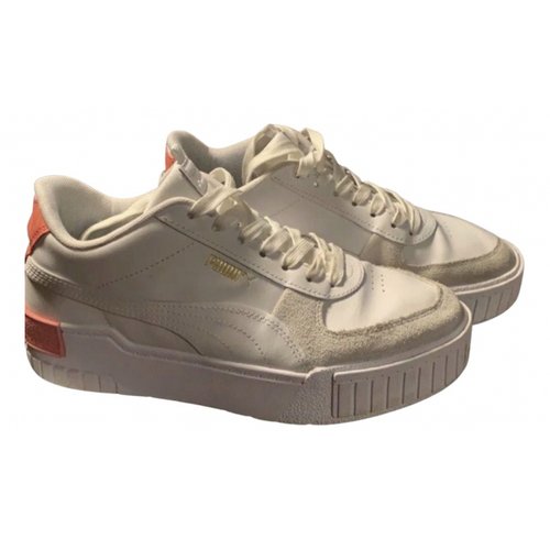 Pre-owned Puma Pony-style Calfskin Trainers In White