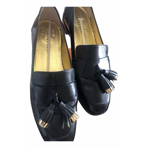 Pre-owned Longchamp Leather Flats In Black