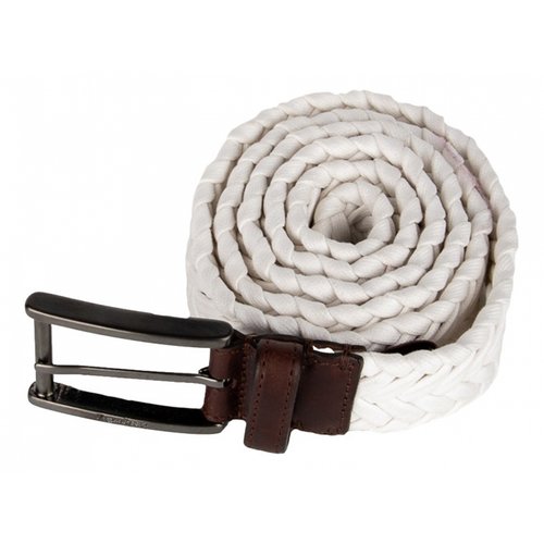 Pre-owned Zegna Belt In White