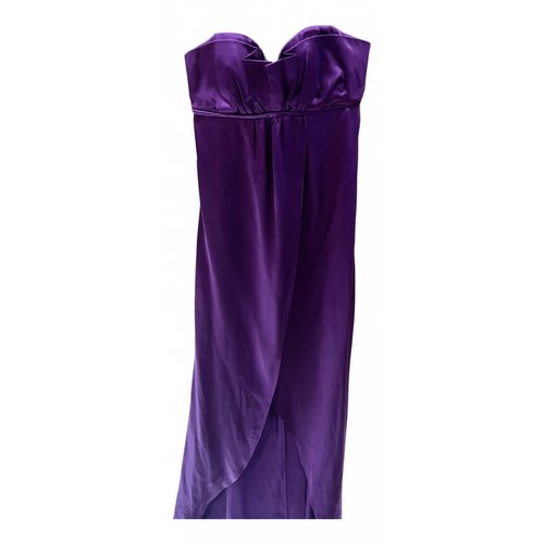 Pre-owned Elie Tahari Silk Maxi Dress In Purple