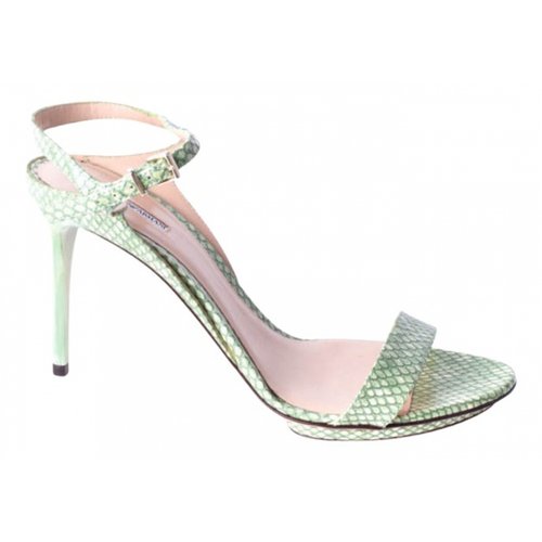 Pre-owned Emporio Armani Leather Sandals In Green