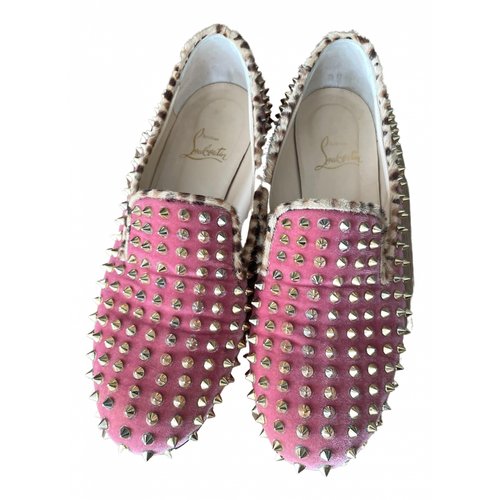 Pre-owned Christian Louboutin Flats In Pink